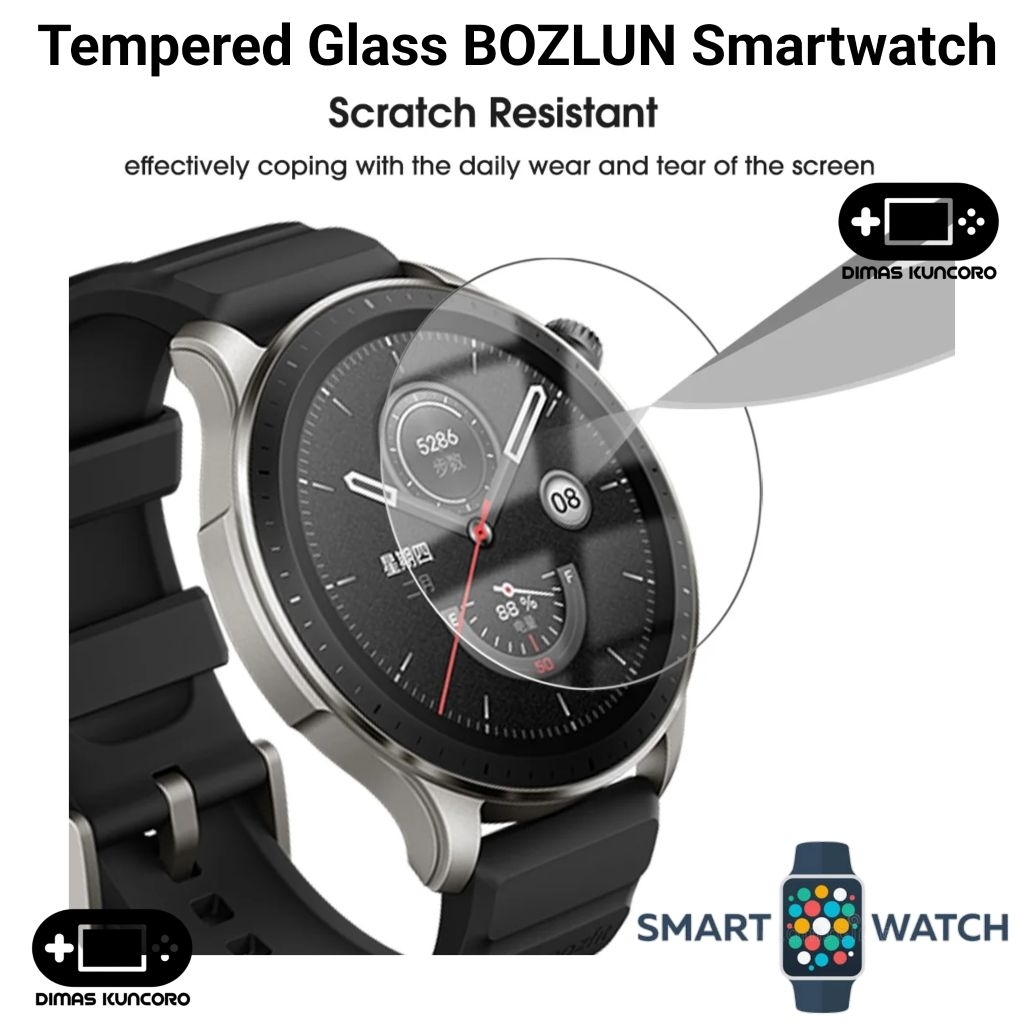 Tempered Glass BOZLUN Smartwatch anti gores antigores screen guard protector pelindung layar lcd boz