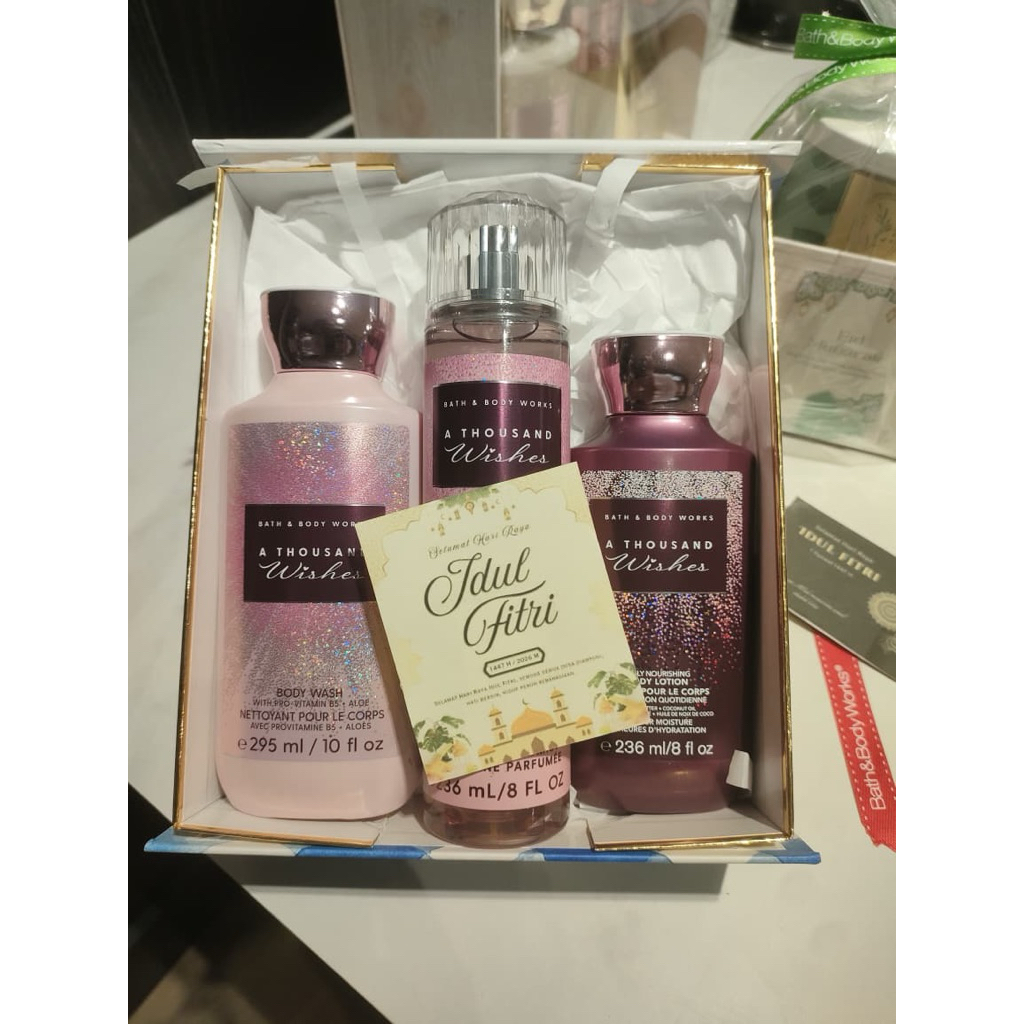 Paket Hadiah/Seserahan/Hampers Bath & Body Works Set 3 A Thousand Wishes