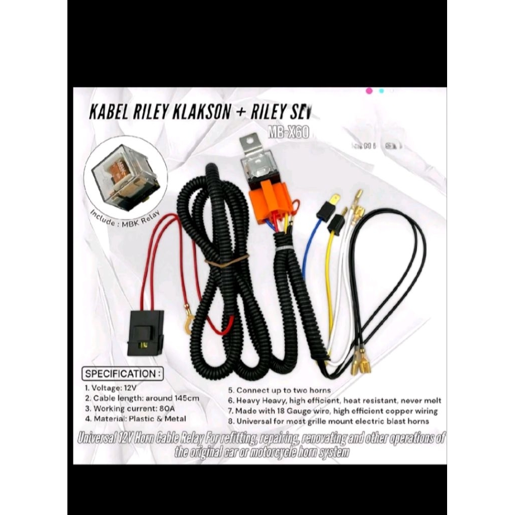kabel relay klakson set kabel set relay klakson plus relay transparan
