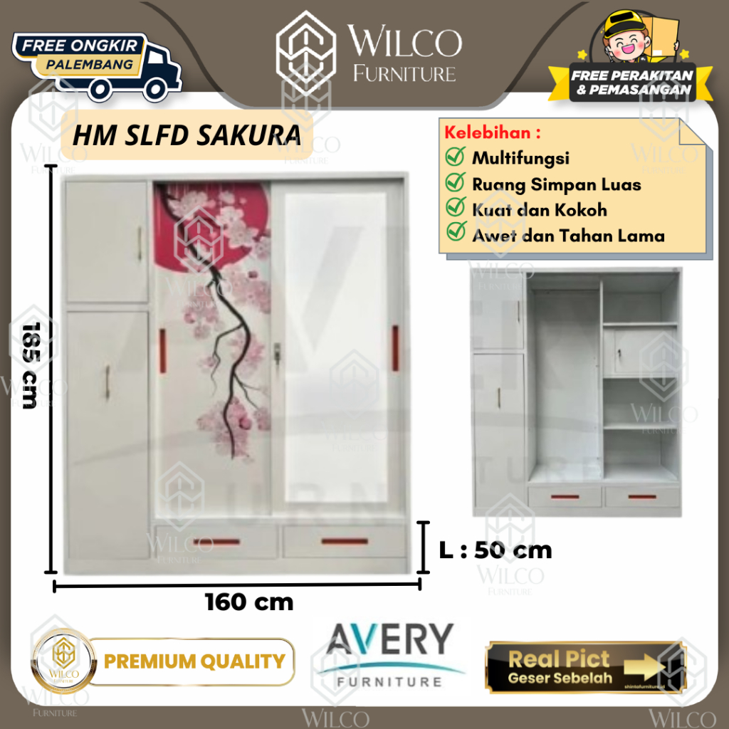 Lemari Pakaian + Hijab Besi 3 Pintu by Avery | Lemari Besi 3 Pintu Serbaguna
