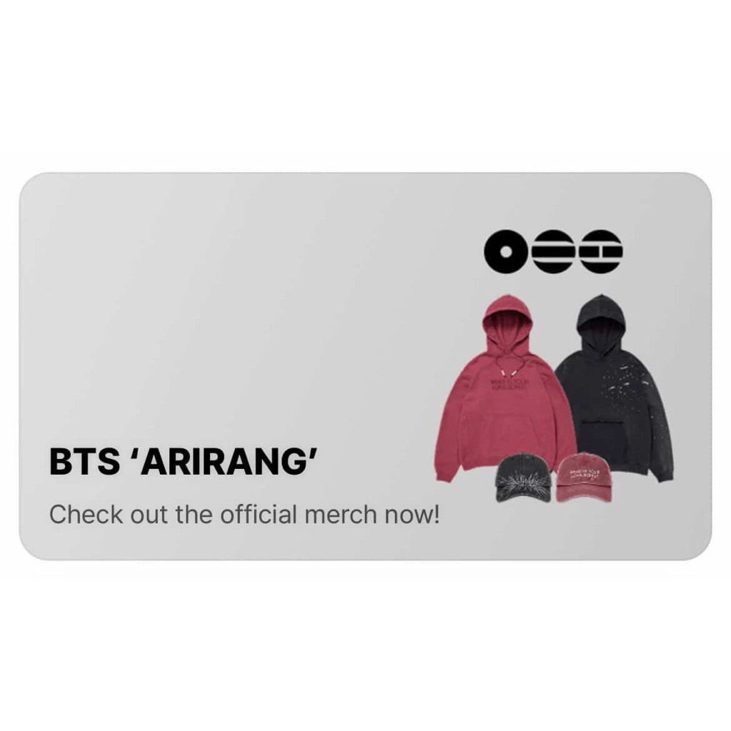 [ORDER] BTS ARIRANG OFFICIAL MERCHANDISE POP UP STORE