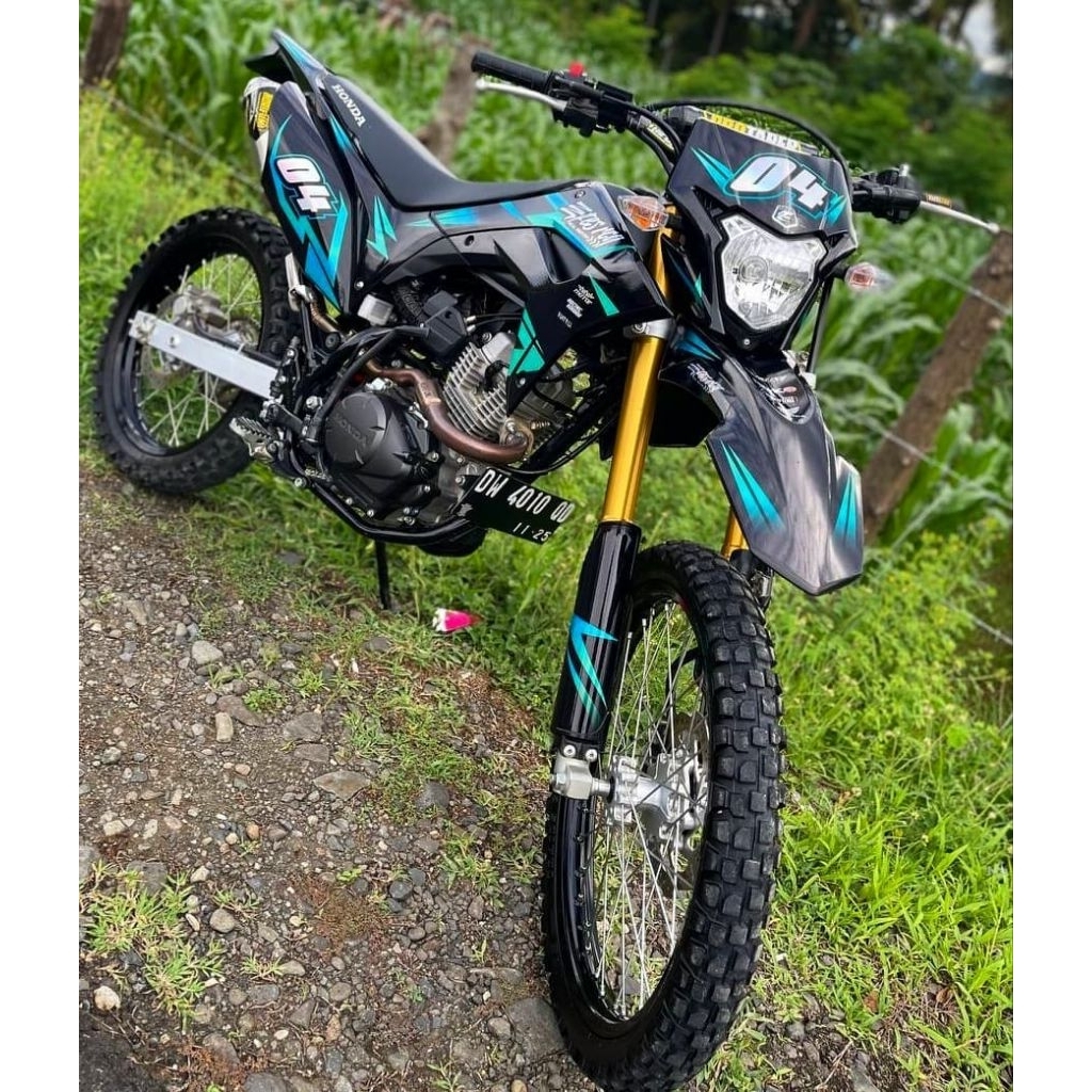 DECALS STIKER MOTOR CRF BEBAS COSTUM FARIASI WARNA HIJAU