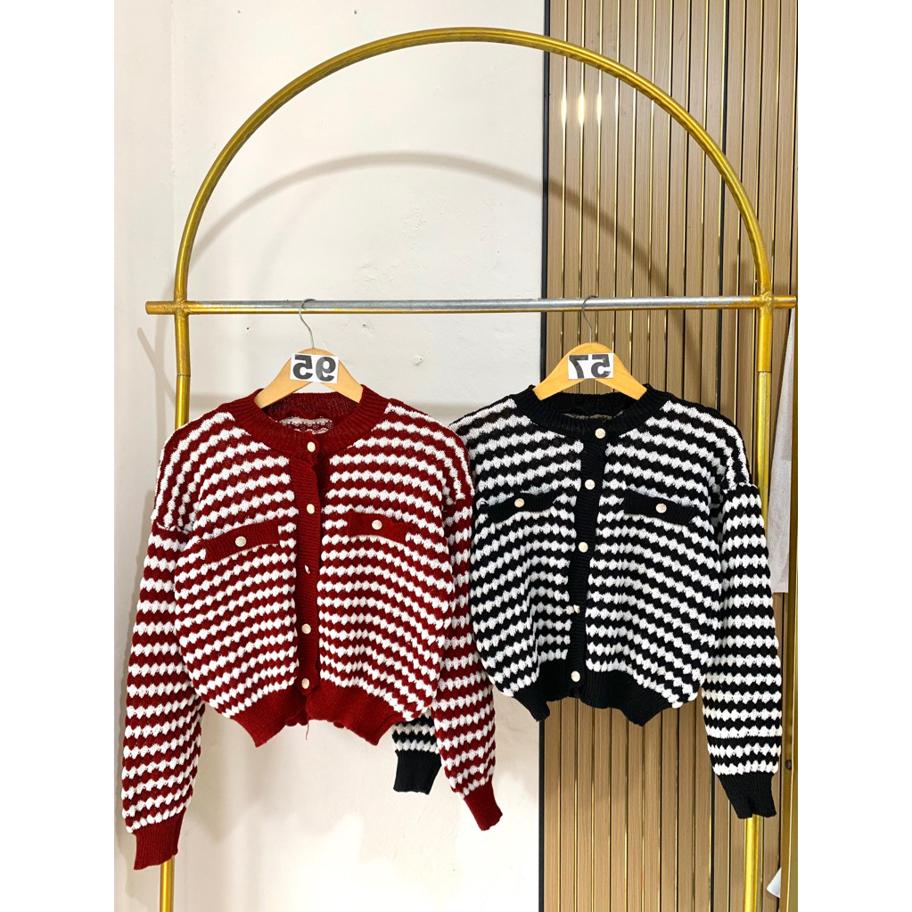Cardigan Rajut Nanas Gembul Crop