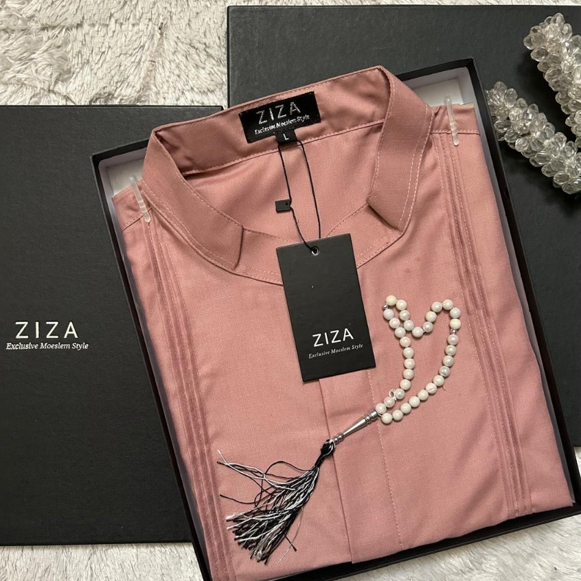 ZIZA Baju Koko Lengan Pendek Pria Pink Salem