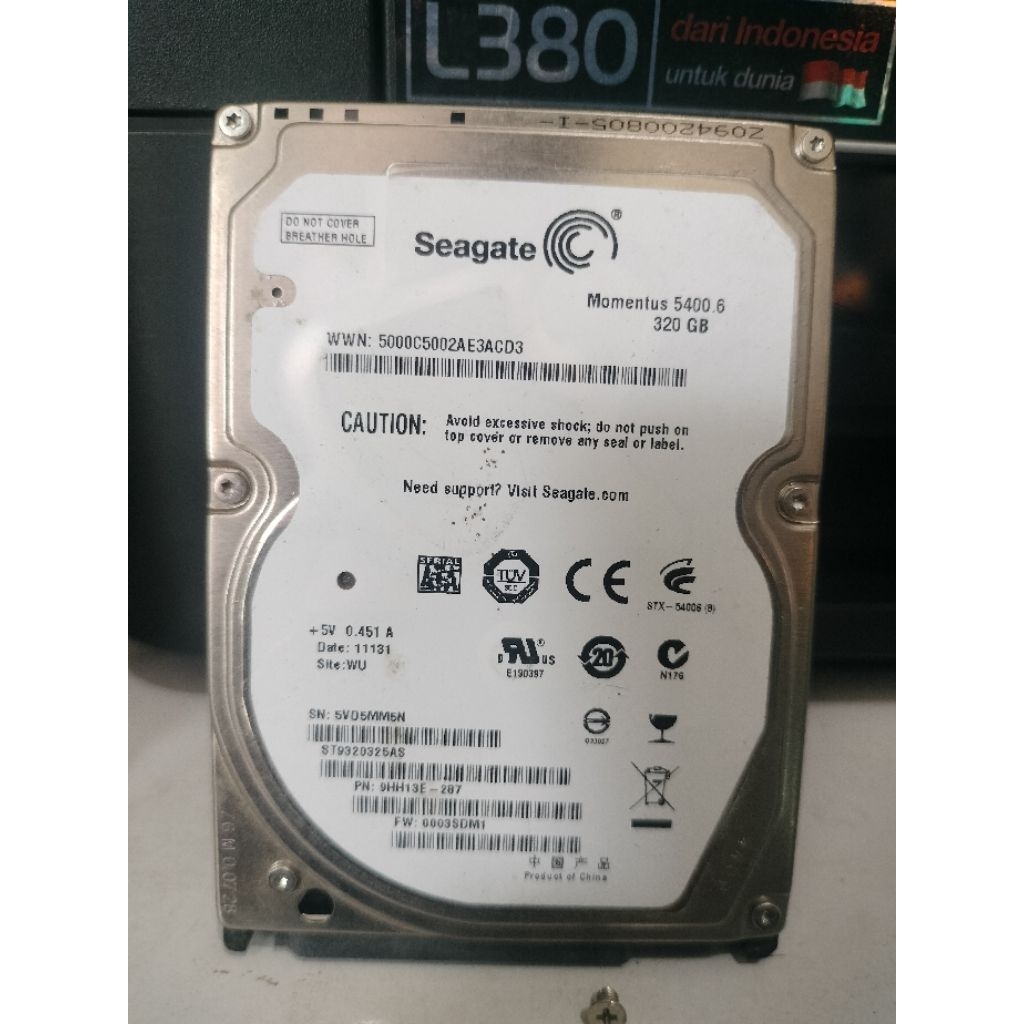 Hardisk Laptop 320gb/2.5 Inchi WD Blue/hitachi/samsung /seagate/barracuda green 2nd/second like new/