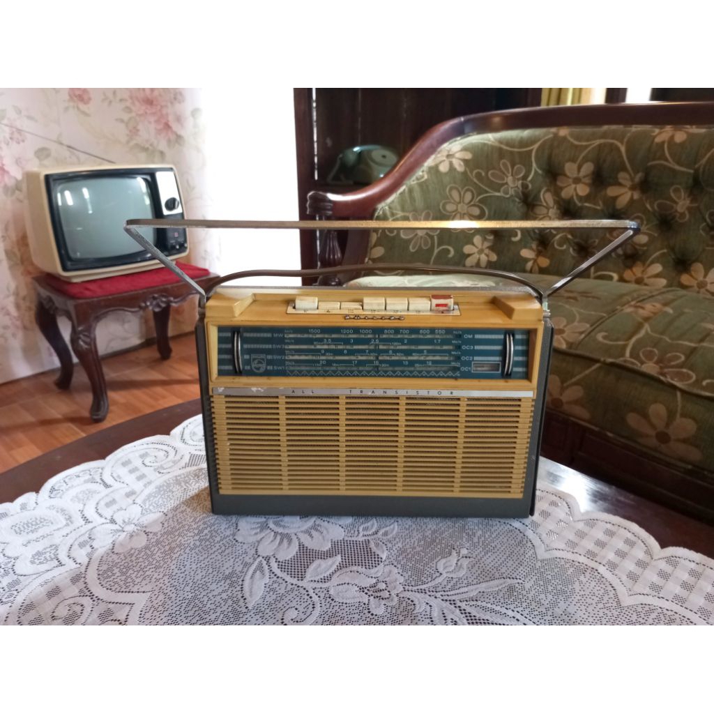 Radio Jadul Antik Merk PHILIPS ALL TRANSISTOR Vintage Lawas Tua Kuno Retro