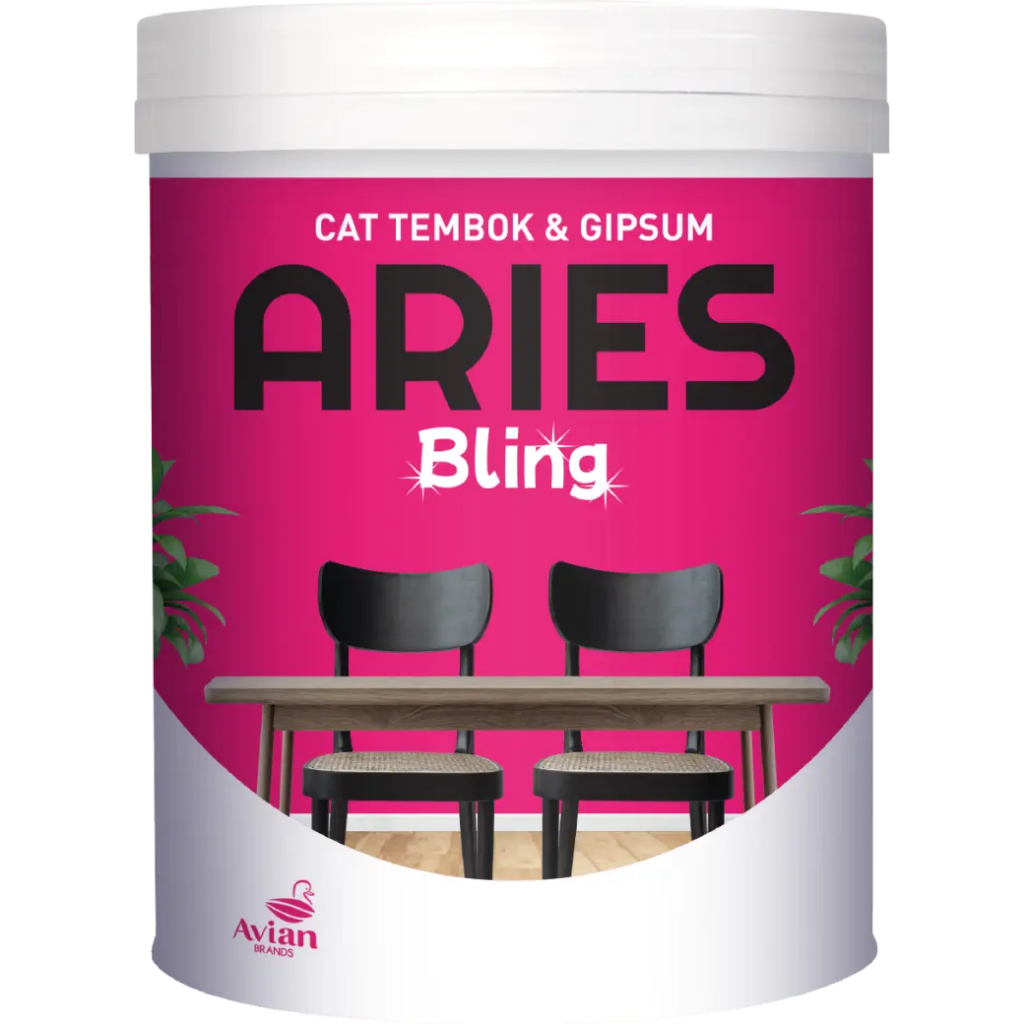 Cat Tembok Interior Aries Bling Kemasan 4,5 Kg - Warna Putih Salju