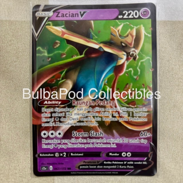 Pokemon TCG Indonesian Zacian V S12a 067/172 RR VSTAR Semesta