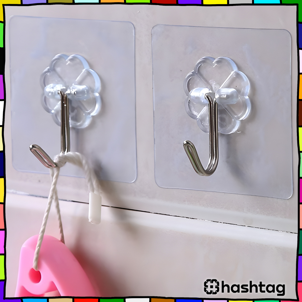 Hastag_iD HL0058 Gantungan Hook Tempel Steaker Transparan Magic Cantolan Baju Murah Y4180