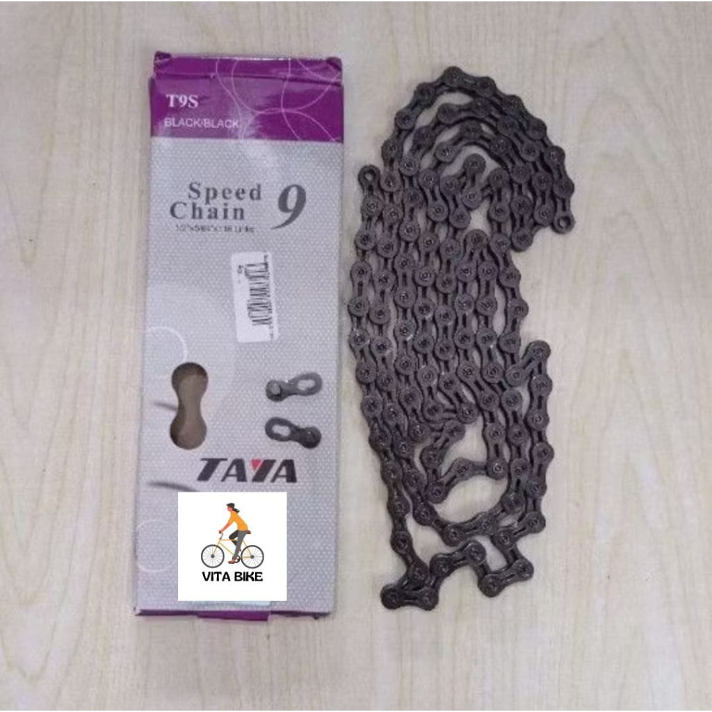 Rantai Sepeda Taya T9S Hitam 9 Speed Besi