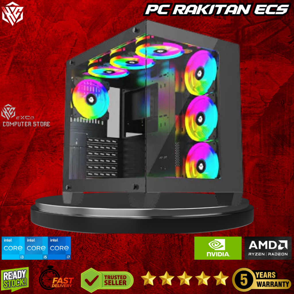 PC Gaming & Editing Workstation | Ryzen 5 4600G RAM 16GB SSD 128GB HDD 500GB | ECS PRO