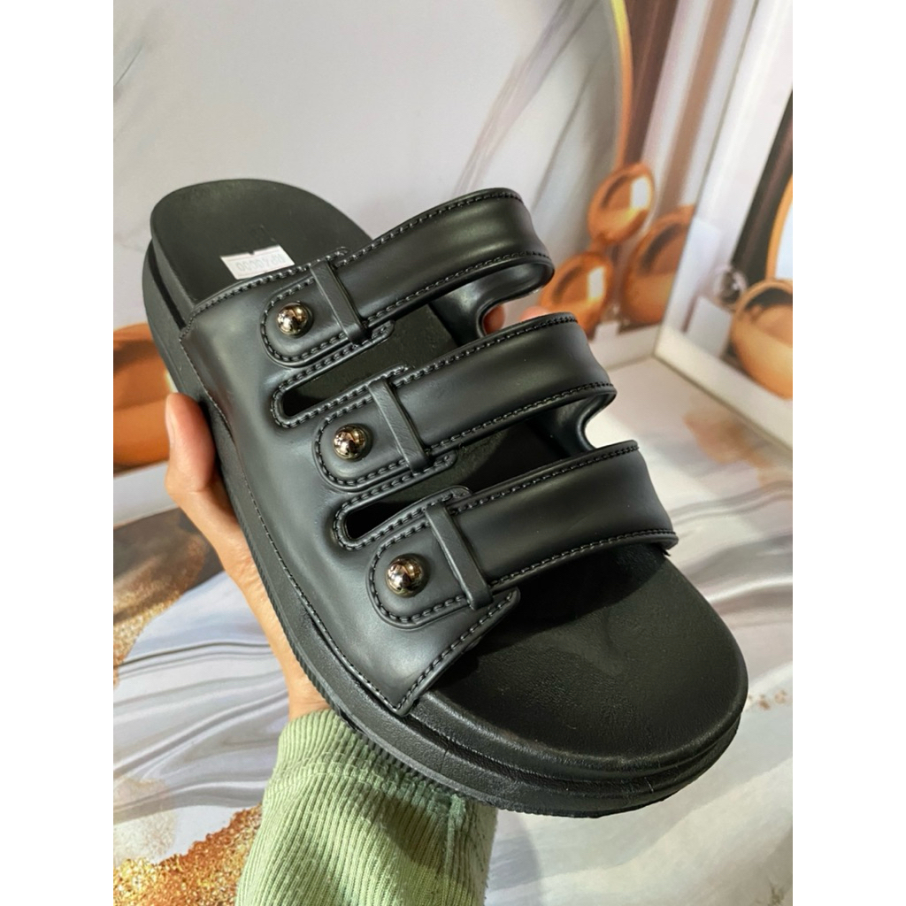 New Porto Lady GLM Sandal Wedges Sandal wanita Sandal Nyaman Sandal Hitam Sandal Empuk