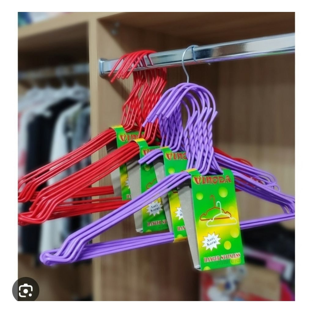 Hanger warna warni hanger pakaian anti karat vinoda