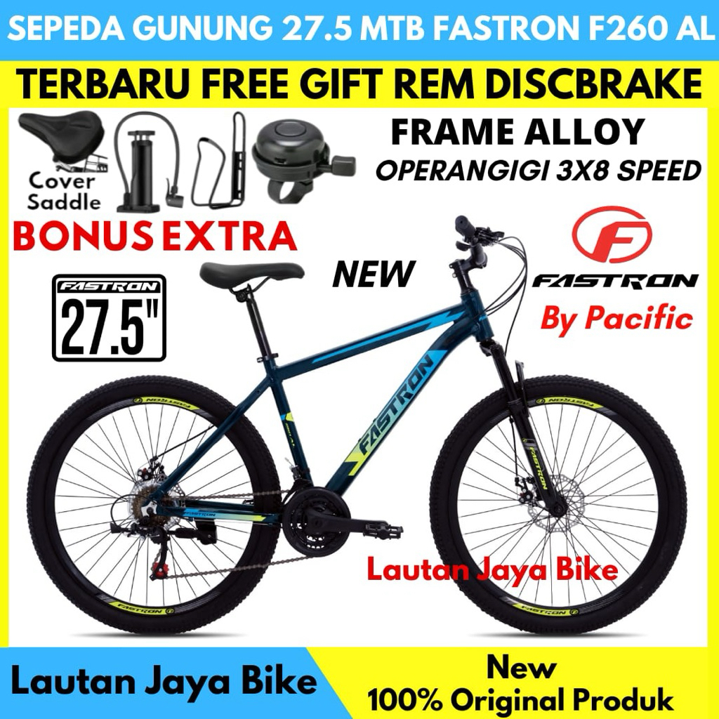 Sepeda Gunung MTB 26 27,5 Fastron F-260 AL Frame Alloy 3x8 Speed Terbaru
