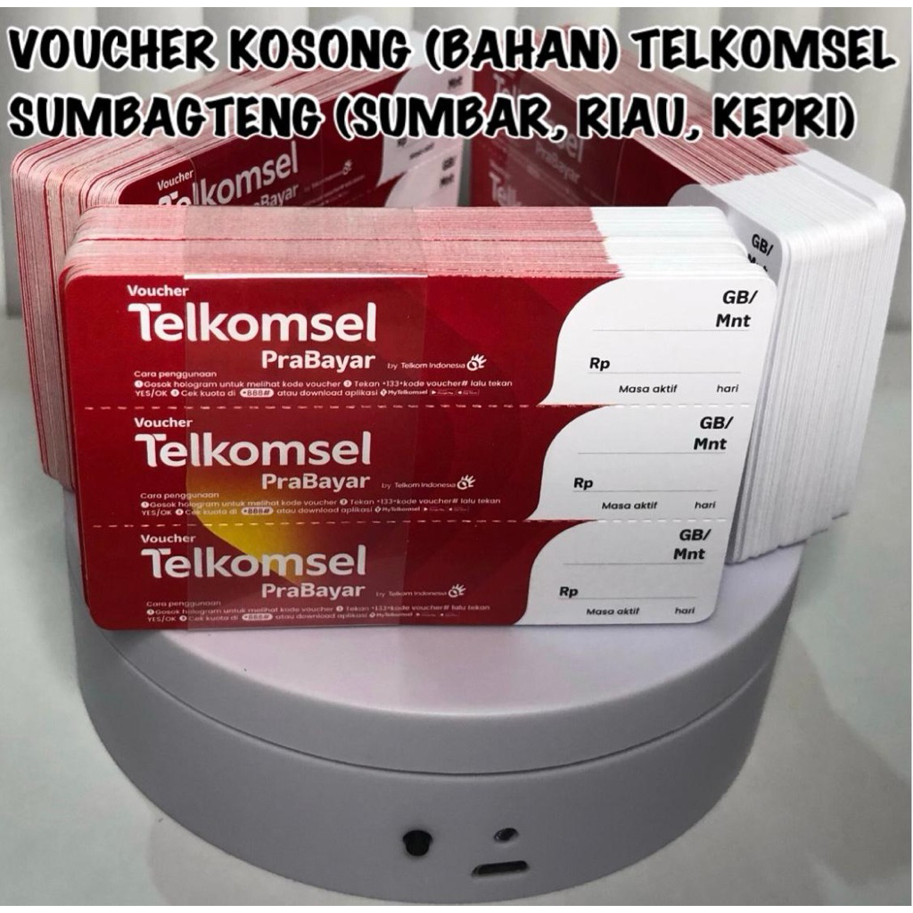 Voucher Kosong Telkomsel Sumbagteng (Riau, Sumbar, Kepri) - 1 ikat = 150 SN - 1/2 ikat = 75 SN