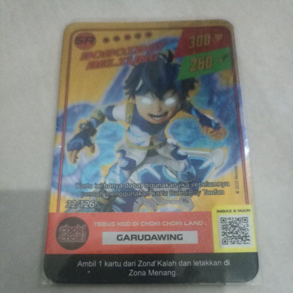 kartu choki choki boboiboy SR Beliung