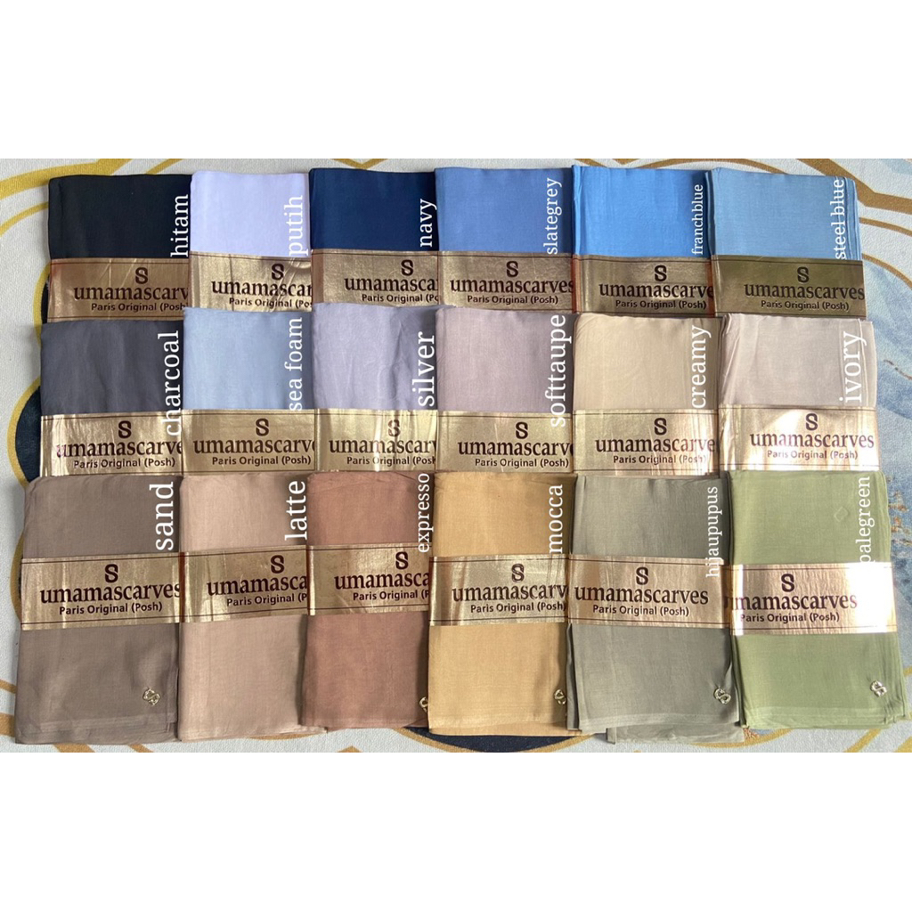 Hijab Segi Empat Paris Original (POSH) Metal Logo umama scarves / Hijab Paris Umama Scarves