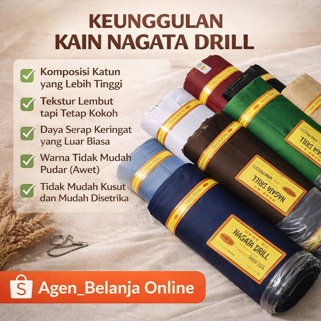 [ AGEN ] KAIN NAGATA DRILL / Kain seragam sekolah / JAPAN DRILL