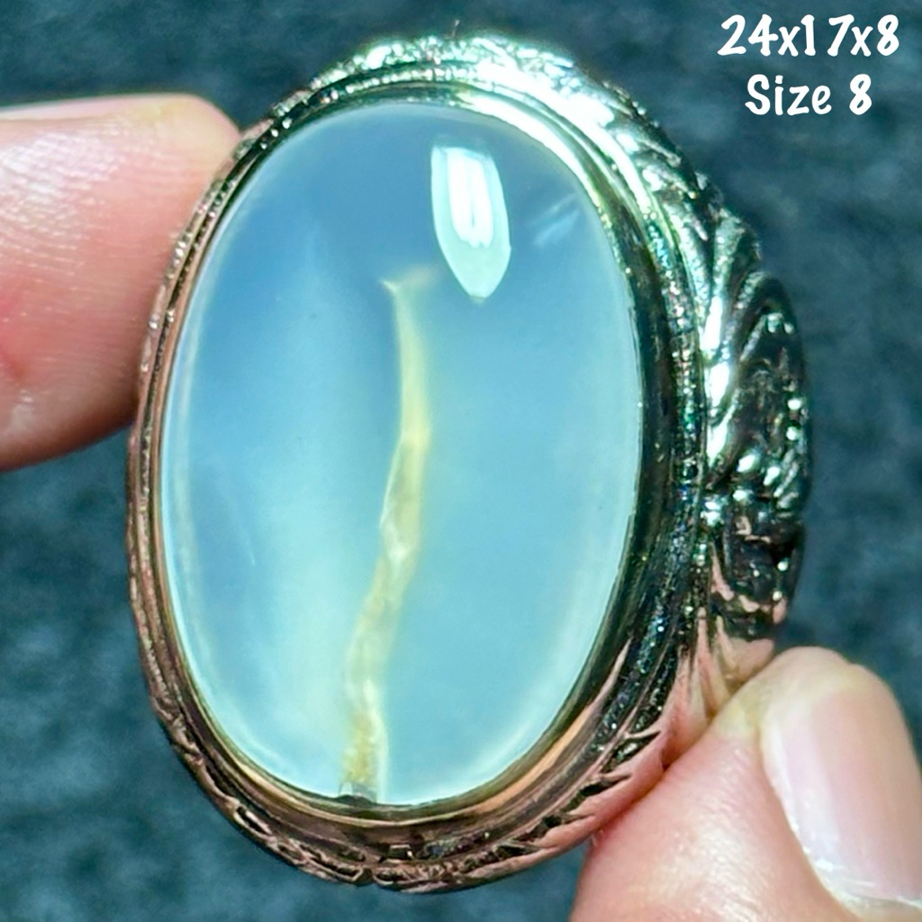 Cincin Batu Akik Natural Baturaja Sodo Lanang Emas Jumbo Kristal (asli alam)