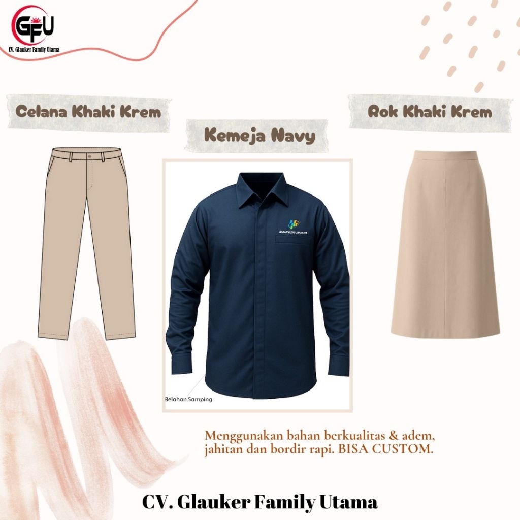 KAIN/bahan khaki krem Seragam BPS