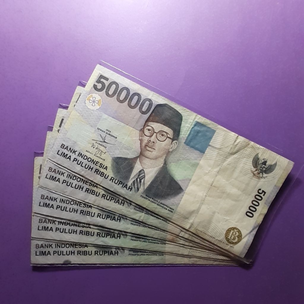 uang kuno 50000 rupiah tahun 1999
