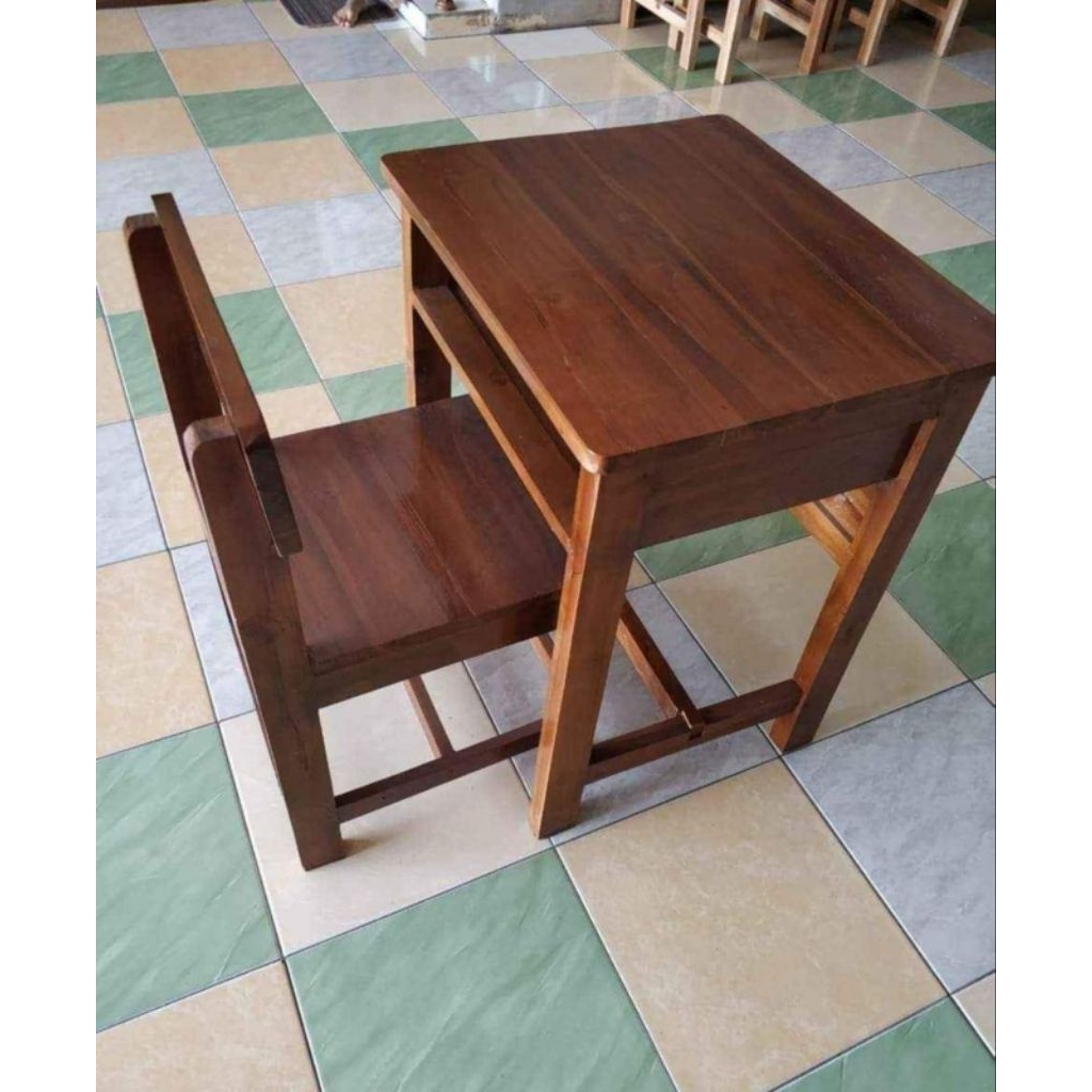 Meja Kursi Sekolah Kayu Jati