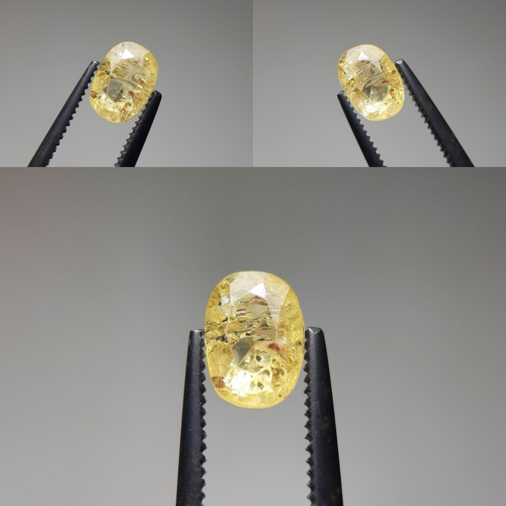 Natural Yellow Sapphire Safir Srilanka Ceylon Selon Batu Kuning Yakut Batu Safir Asli No Treatment