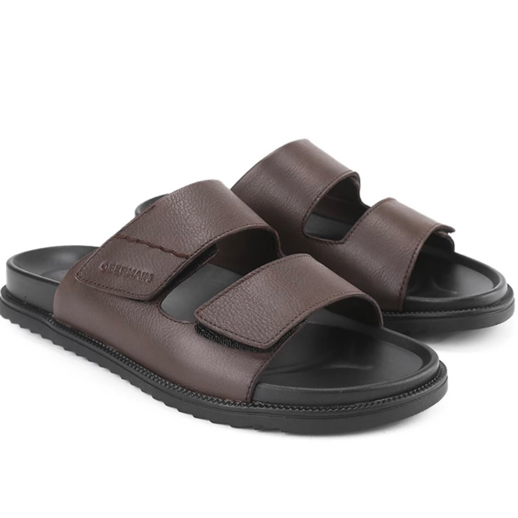 Sandal Slide Pria Obermain Original - Leather - Elrix