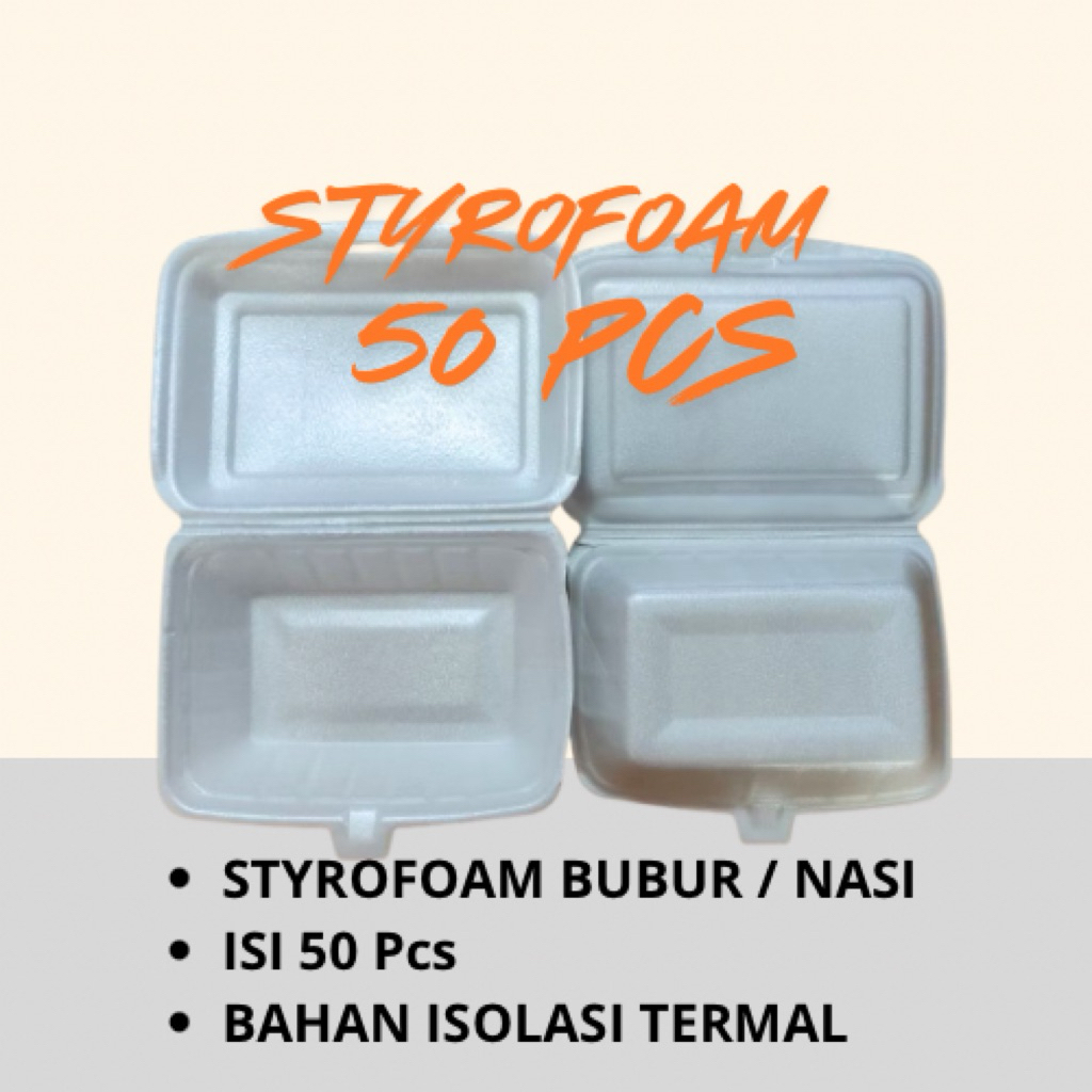 Styrofoam bubur 50pcs / styrofoam nasi / styrofoam mie / styrofoam makanan serbaguna