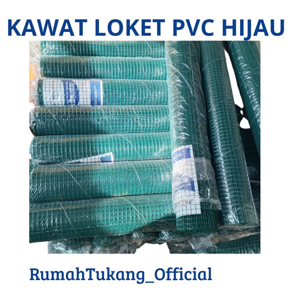 kawat loket pvc hijau 1/2 inc per 1 roll| kawat kandang ayam burung dan kawat pagar