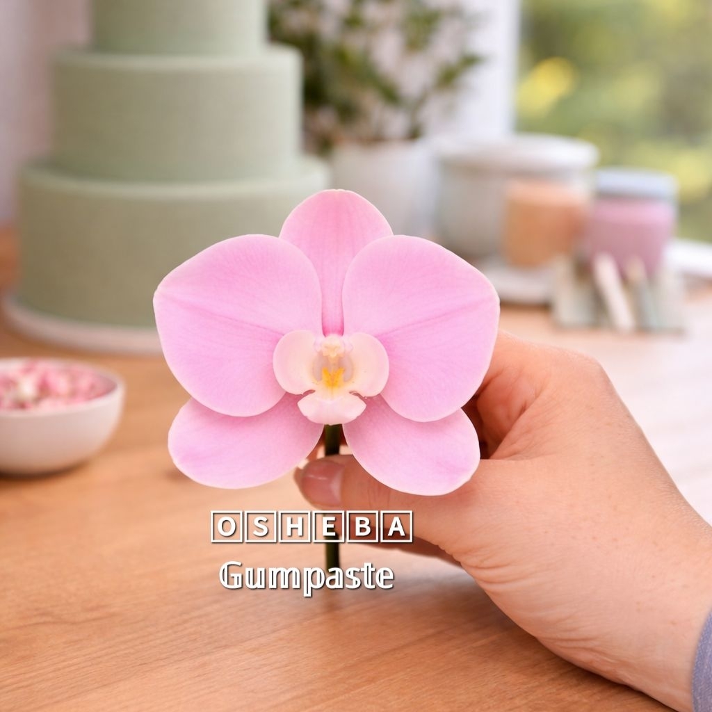 [osheba] gumpaste bunga bs anggrek bulan MOTH -11 warna pink