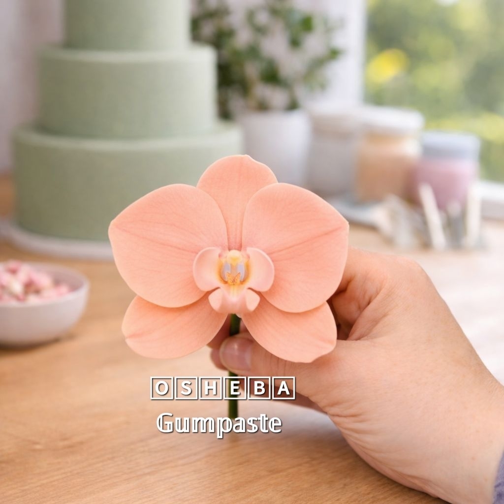 [osheba] gumpaste bunga bs anggrek bulan  MOTH 11 warna salem