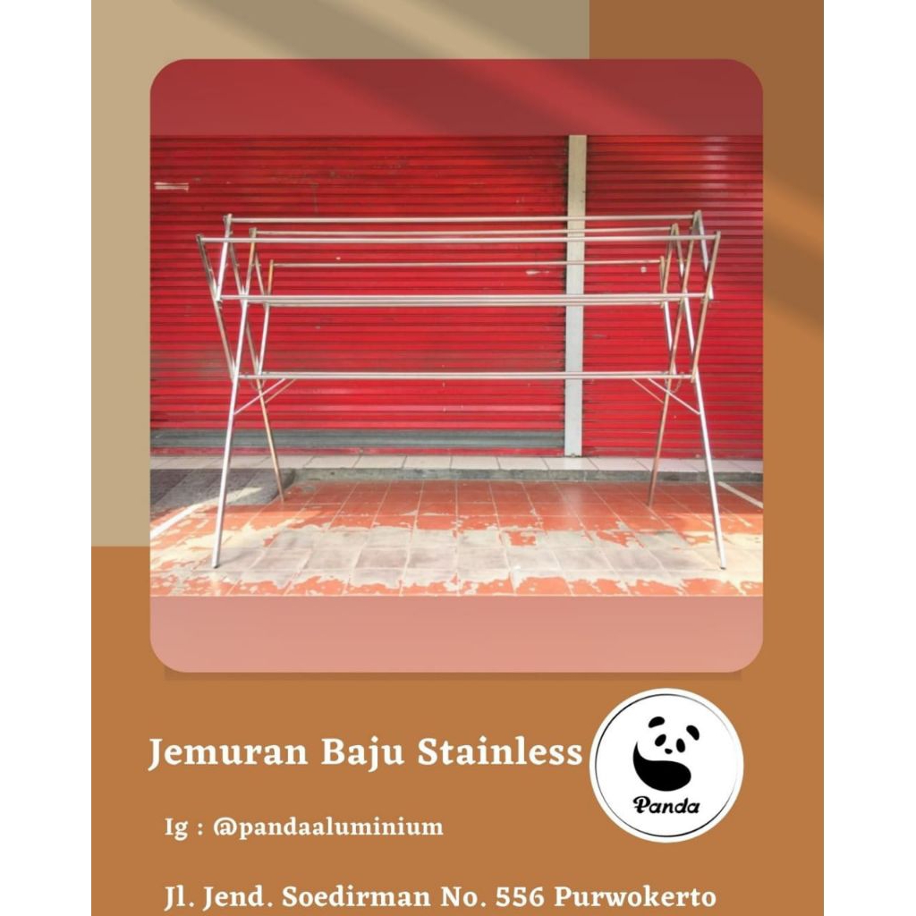 Jemuran Baju Stainless + Roda Panjang