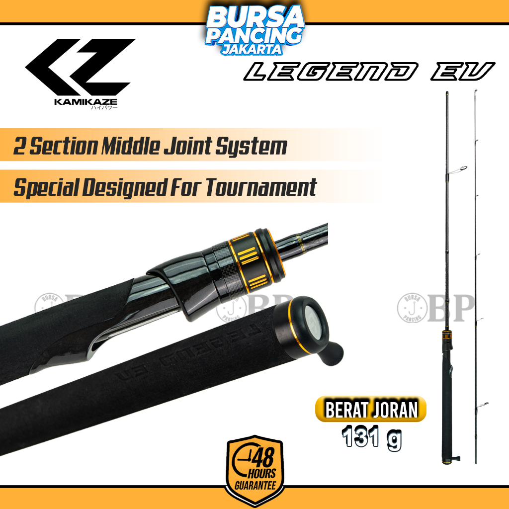 KAMIKAZE Joran Pancing Spinning LEGEND EV LES602M 180cm X50 Carbon Fuji Alconite Ring VSS Reel Seat 