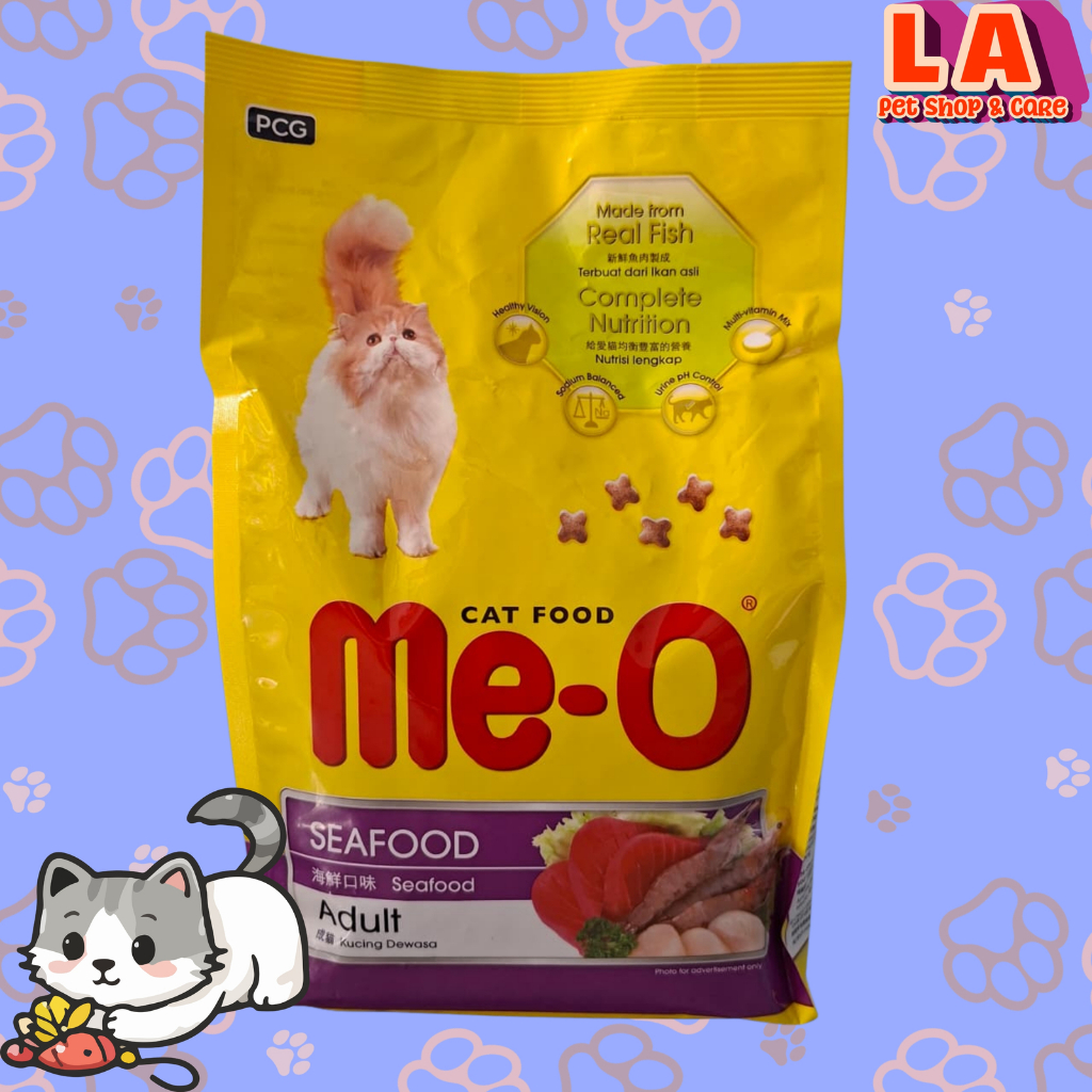 ME-O Makanan Kucing Dewasa Seafood 1.2kg Vitamin C Kalsium Omega 3 Rendah Sodium