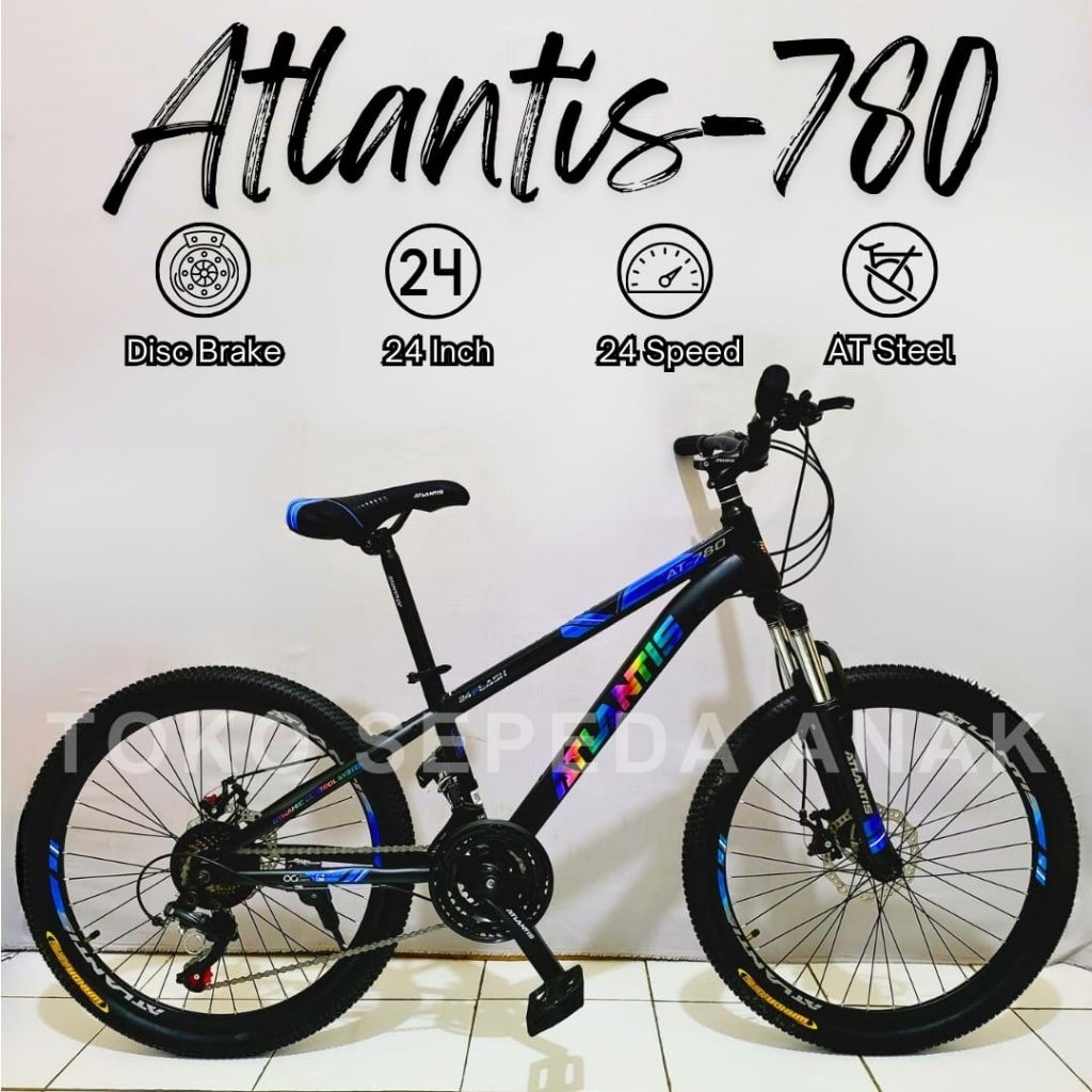 Sepeda MTB 24 Inch Atlantis AT780 Speed Inner Cable Velg Alloy SNI