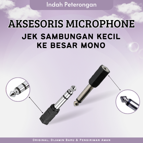 Converter 3.5 mm female ke jack mic 6.5 mm MIC audio konektor/JEK MICROPHONE/T MIKROFON