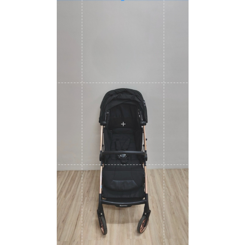 PRELOVED. HYB-BABYSTYLE HYBRID PREMIUM GRAVITY I CABIN SIZE ROSE GOLD CHASSIS / BLACK GREY CANOPY. F