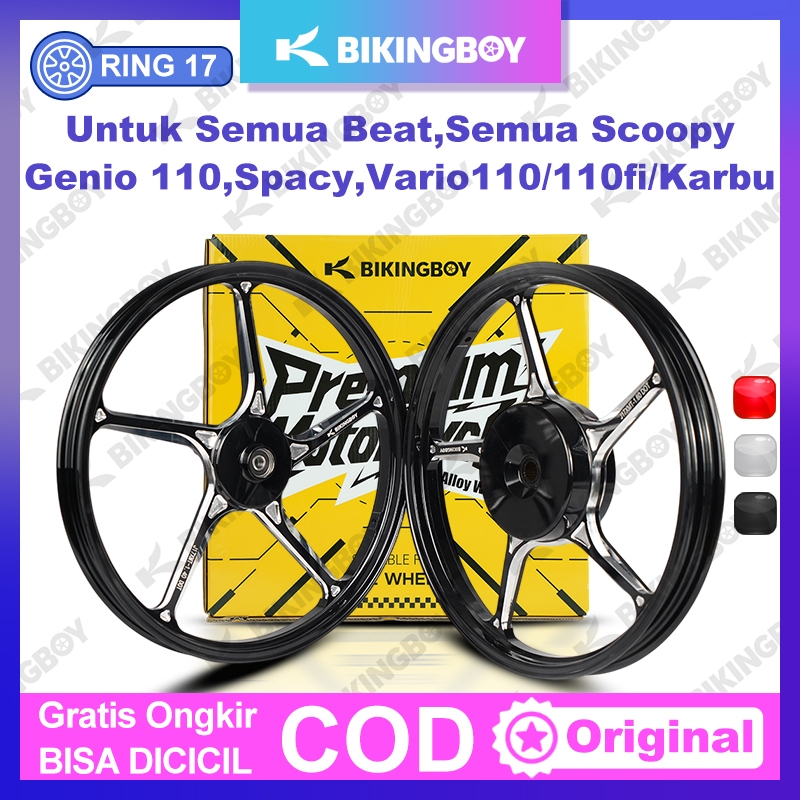 VELG BIKINGBOY RACING CNC RING 17 Untuk Beat, Scoopy, Genio, Spacy, Vario 110/110fi/Karbu PNP Ring 1