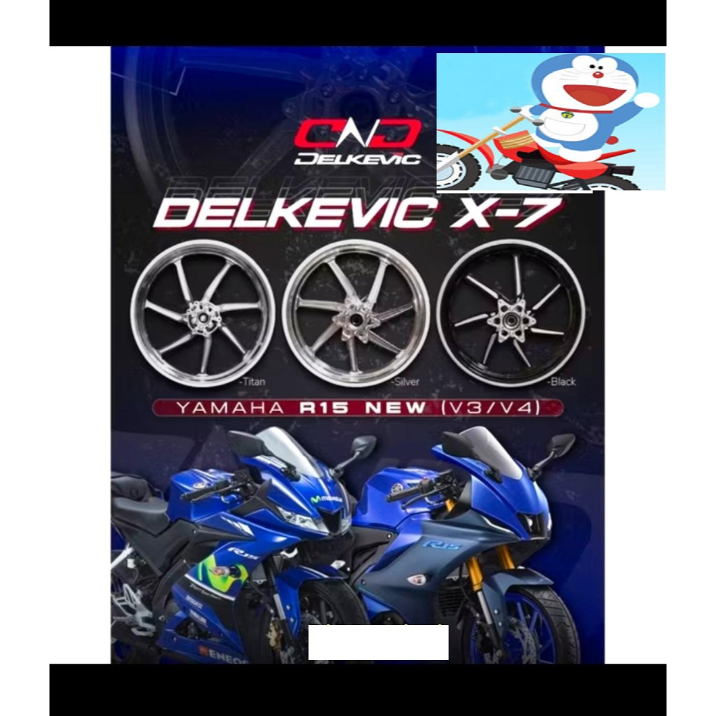 Velg delkevic R15 v3 r15 v4 tipe x7 velg  depan belakang hitam silver titanium velg racing dr