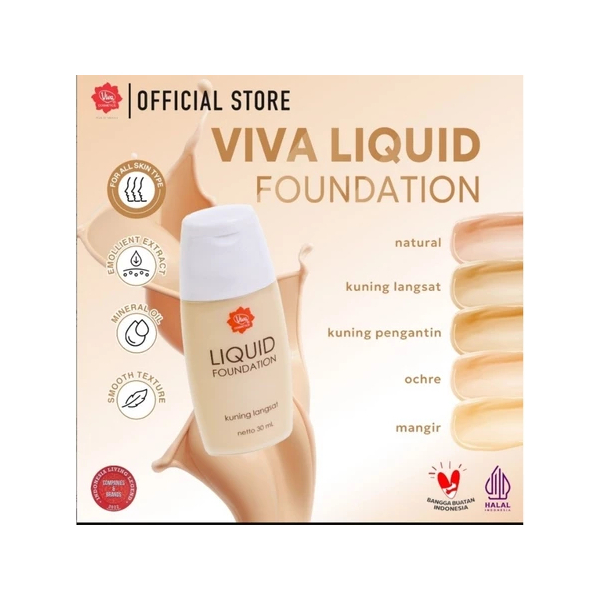 Viva Liquid Foundation 30mL | Viva Liquid Foundation With Bengkuang Ekstrak
