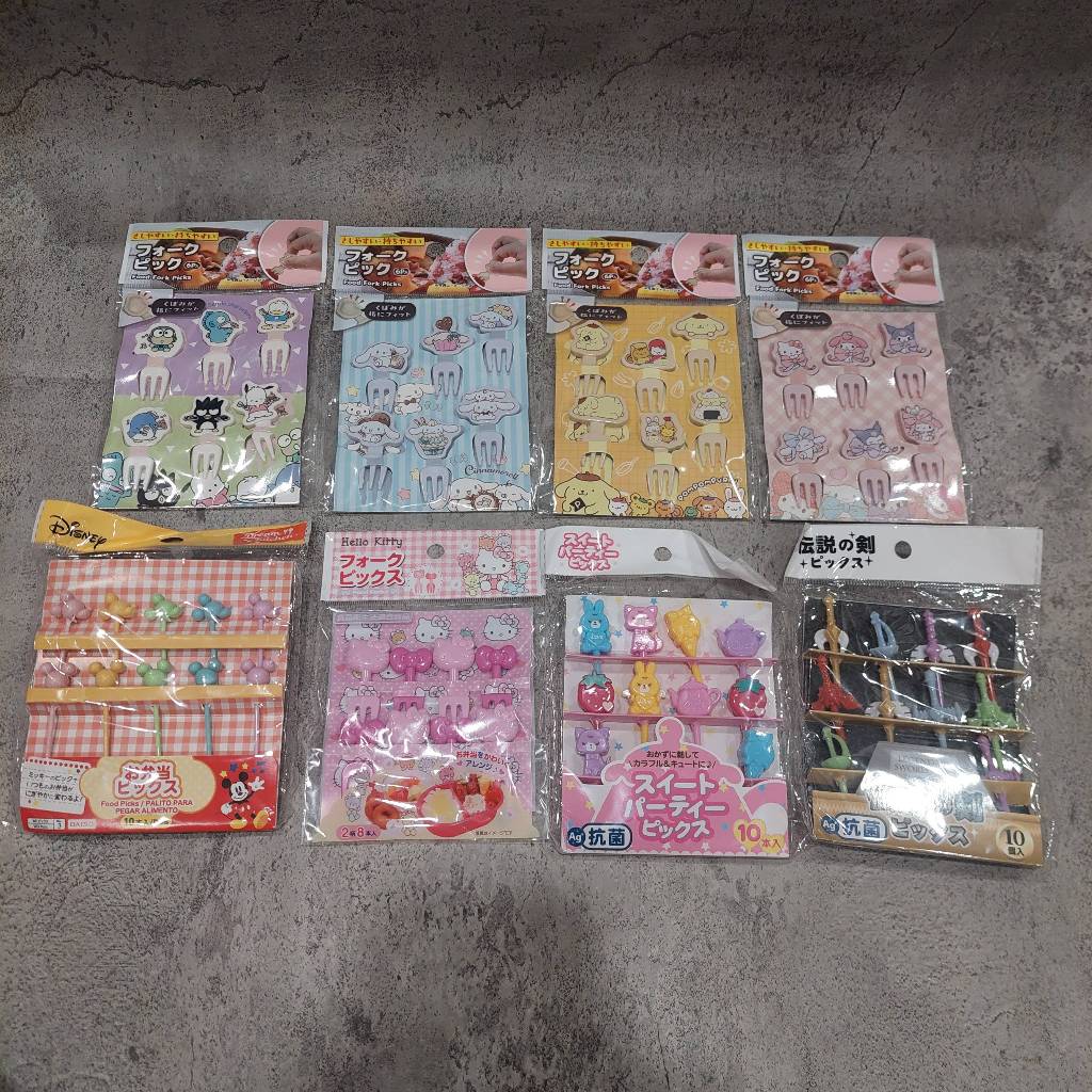 SANRIO - Disney Peralatan bento tusuk buah bento Japan TUSUKAN BENTO FOOD PICK DISNEY SAMURAI BEAR O