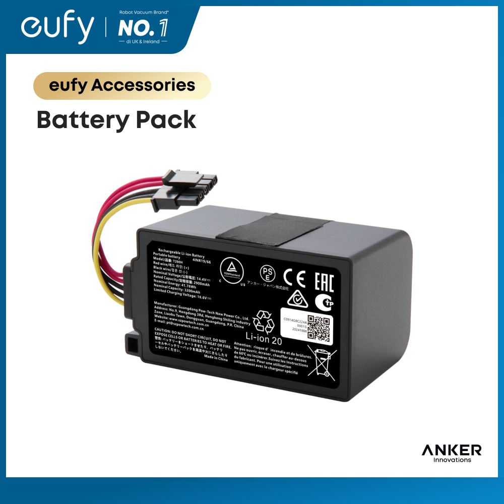 eufy Replacement Battery for Robot Vacuum Omni C20, 3,200 mAh, 14.4V Lithium-Ion - T290H