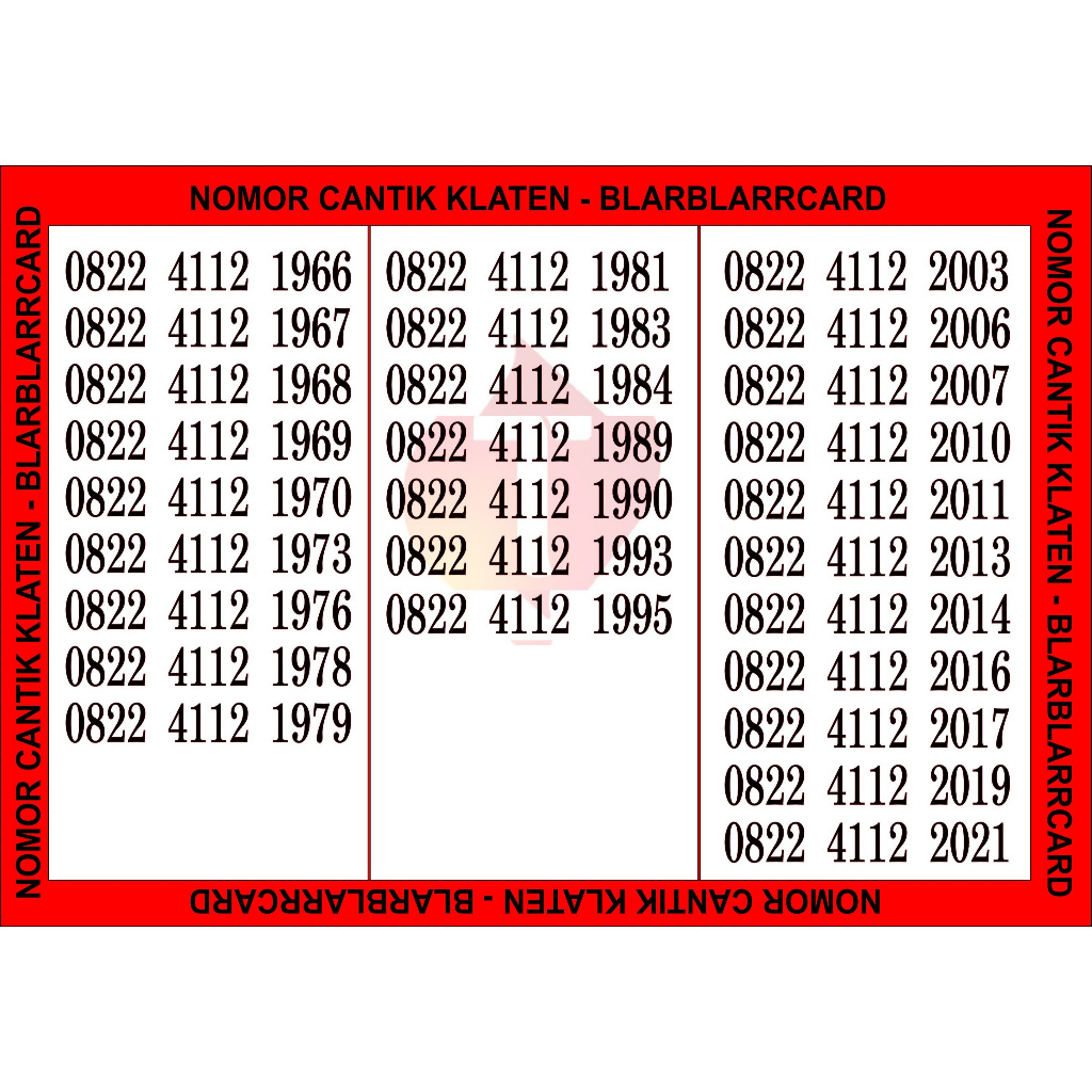 Nomer Tahun / Nomor Cantik Tahun - Perdana Telkomsel Tahun Lahir - Simpati 0822 4112 Tahun Lahir