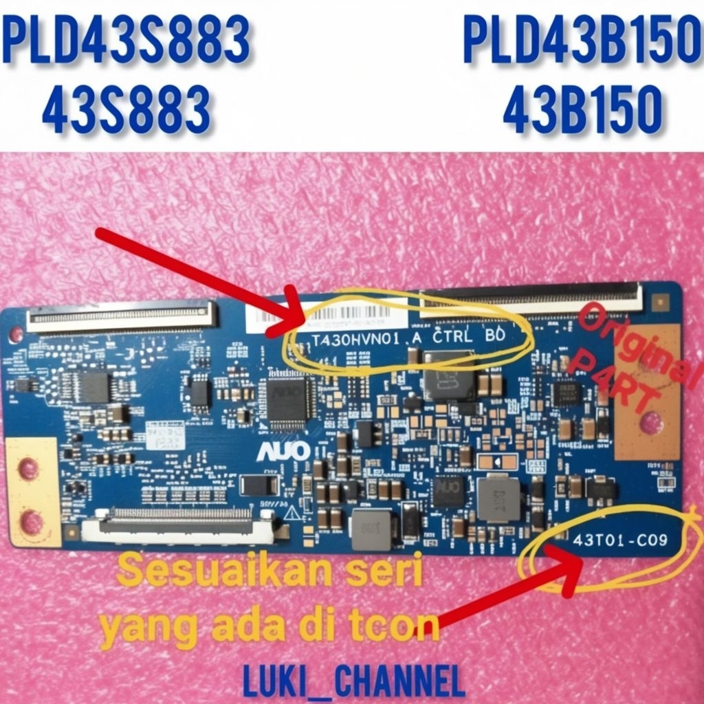 TCON LOGIC TV POLYTRON PLD43S883 PLD43B150 43S883 43B150