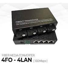 Htb Media Converter 4FO 4LAN Converter 100mbps 4 Port Fiber Optic 4 Port LAN 4 FO 4 LAN