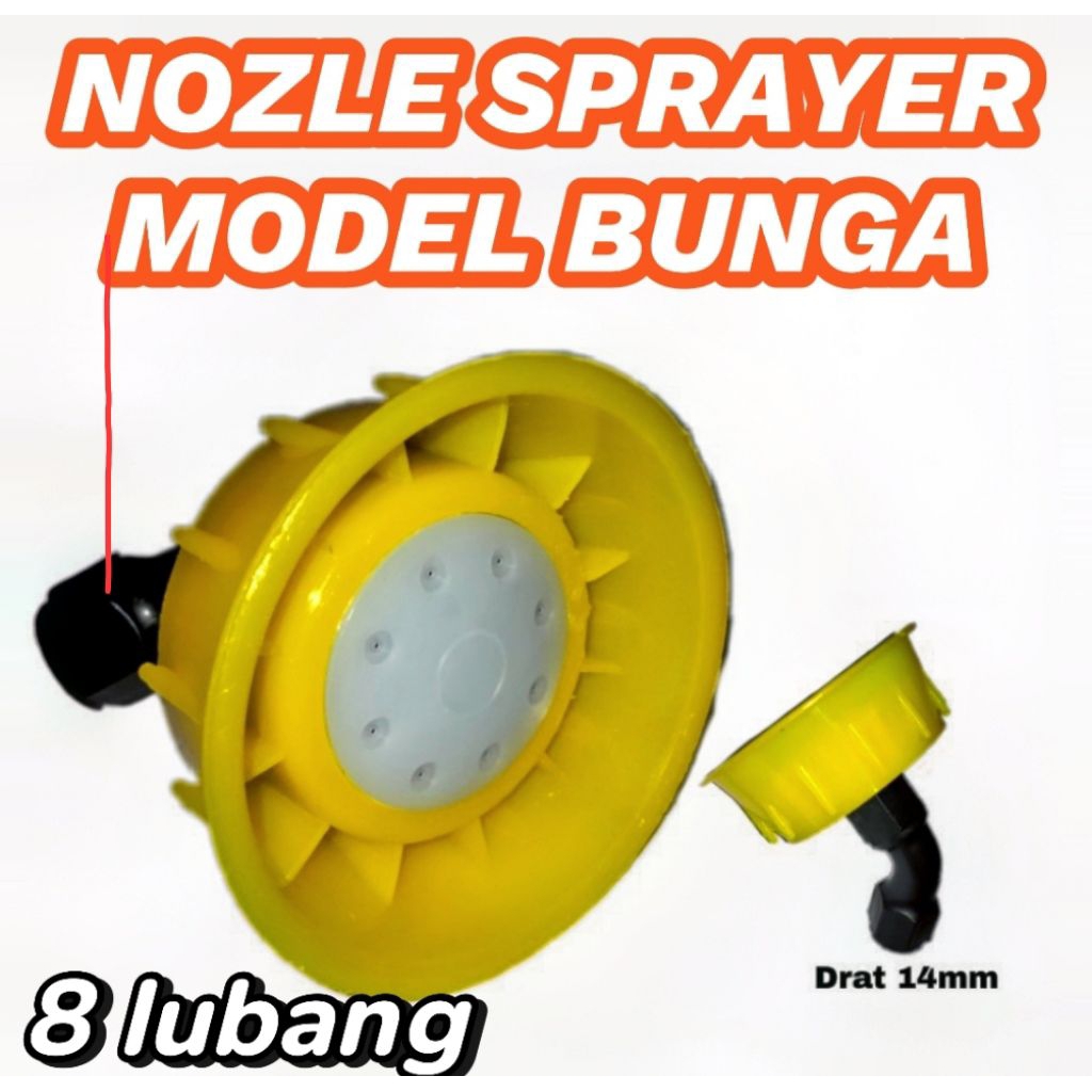 NOZEL SPRAYER ELEKTRIK MODEL BUNGA NOZLE PLASTIK 8 LUBANG