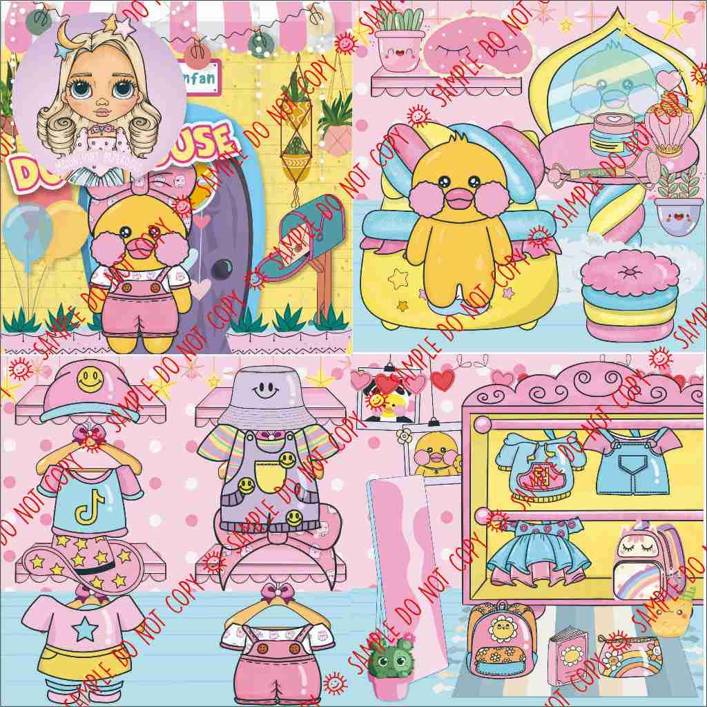Paper Duck House Lala Fan Paper Doll Boneka Kertas Mainan