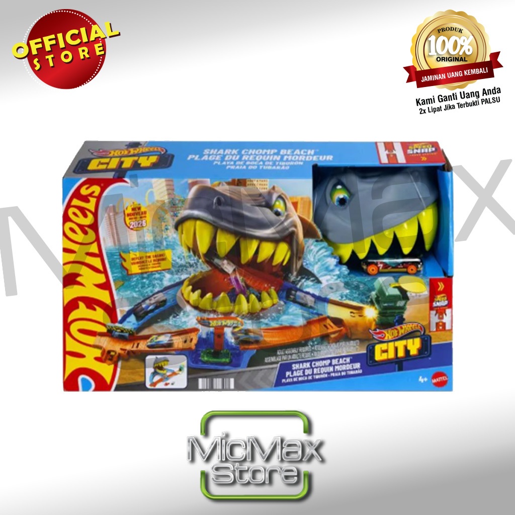Hot Wheels HOTWHEELS City Speed Snap Shark Chomp Beach JHL96