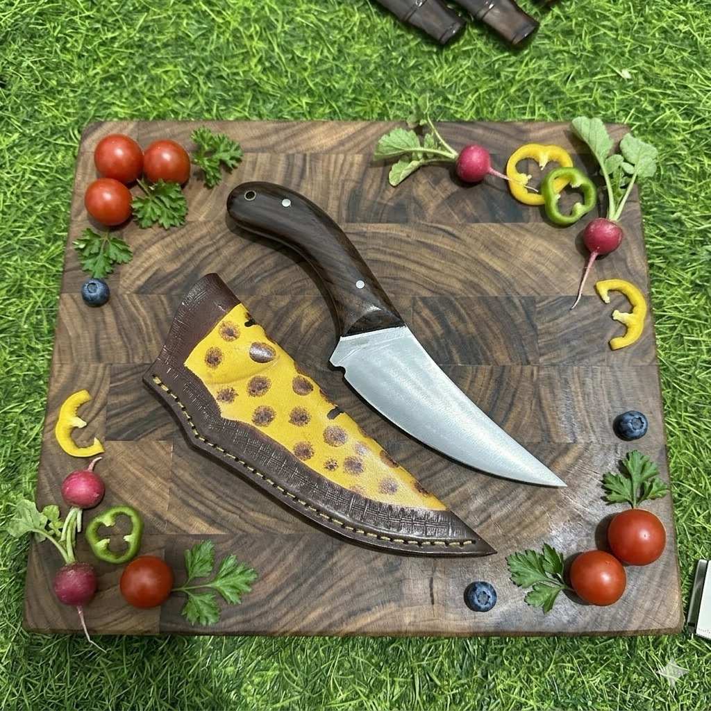 Pisau seset kulit baja hss sarung kulit fulltank siap digunakan